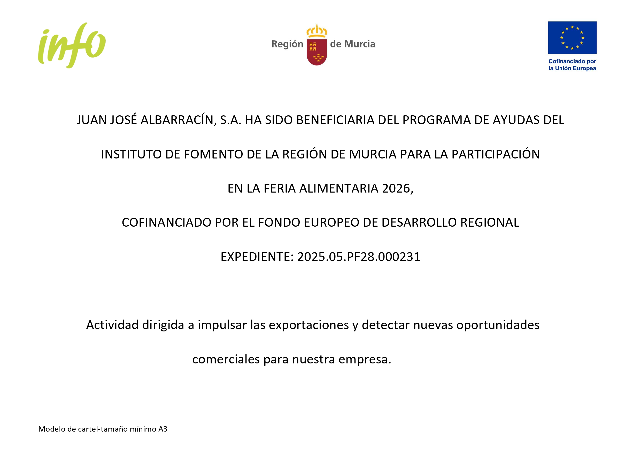 Desde el 23 al 25 de marzo de 2026 nuestra empresa ha participado en la Feria Alimentaria en Barcelona, con el objetivo de mostrar y dar a conocer nuestros productos y conectar con compradores nacionales e internacionales. 