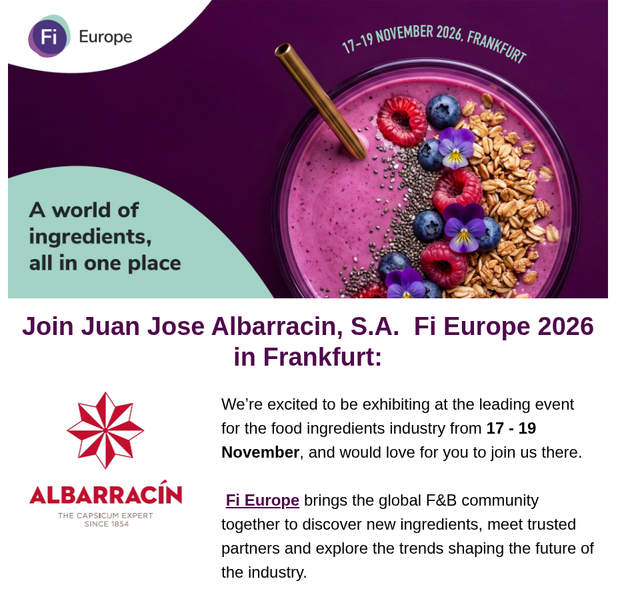ALBARRACIN exhibiting at FIE Frankfurt 17-19 Nov 2026